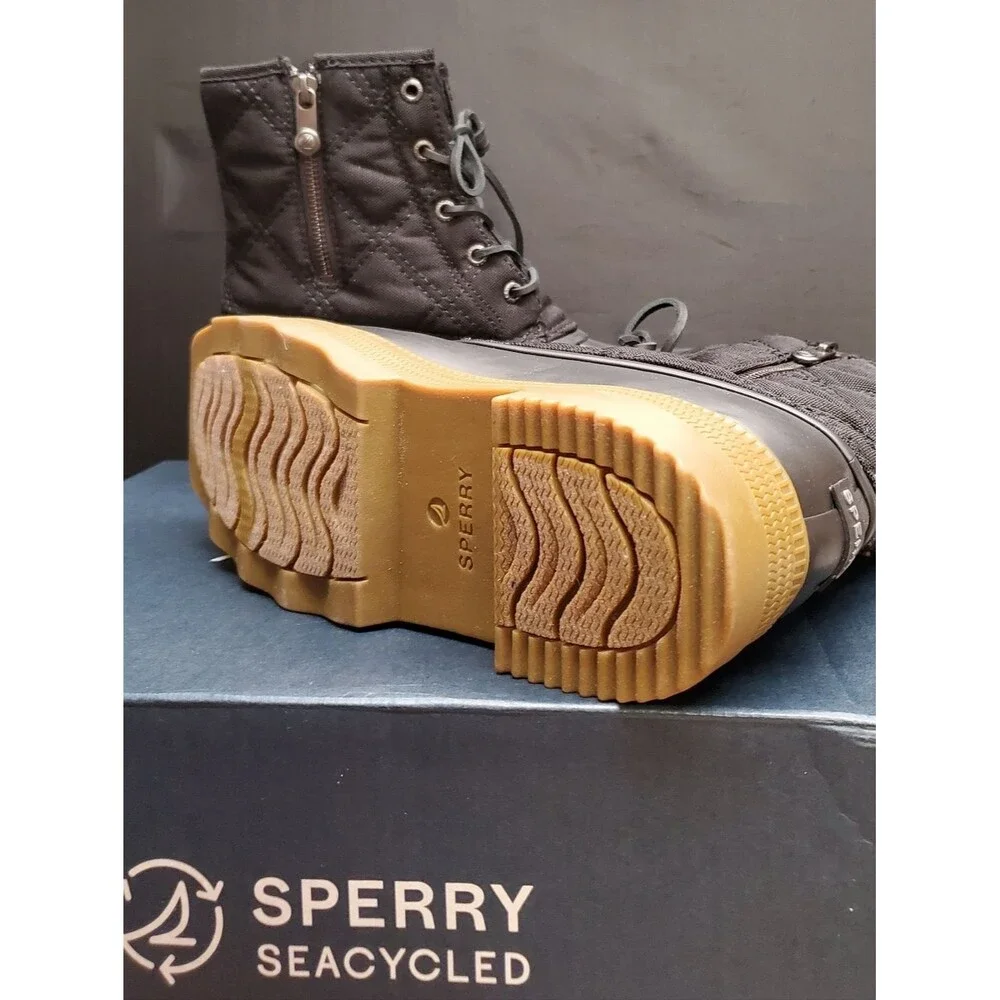 Sperry Saltwater 2.0 Women's Round Toe Black Duck Boots Size 8